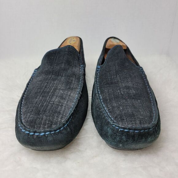 To Boot New York Men's Driving Loafer Blue Raffia  Leather Shoes Size 10 Stampe - Picture 2 of 10